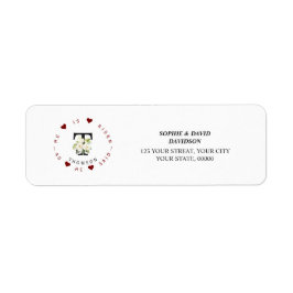 チャームホワイトフローラモノグラム差出人住所ラベル ラベル