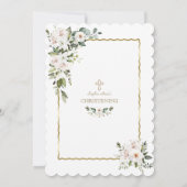 チャームホワイトリリーバラ金ゴールドガール《キリスト教》洗礼式や命名式 招待状 (裏面)