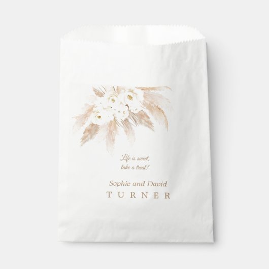 チャームホワイトローゼスパンパスグラス結婚ズ フェイバーバッグ (正面)