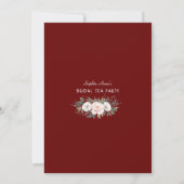 チャームホワイト赤面フローラ金ゴールドブライダル茶パーティー 招待状 (裏面)