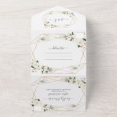 チャームマグノリアフラワーズバラ金ゴールド結婚ズ オールインワン招待状 (外側)