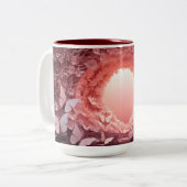 チャームミーツSIP：ピンク3Dバタフライマグ喜び ツートーンマグカップ (正面左)