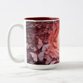 チャームミーツSIP：ピンク3Dバタフライマグ喜び ツートーンマグカップ (左)