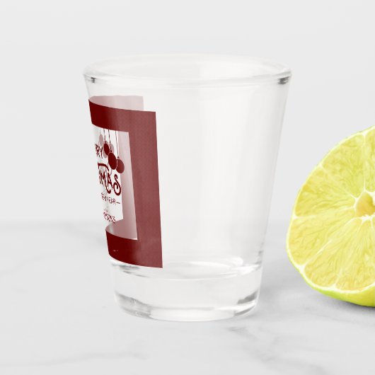 チャームメリークリスマスとハッピーニューイヤーモノグラム ショットグラス (右)