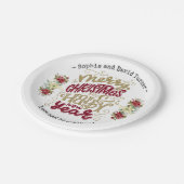 チャームメリークリスマスハッピーニューイヤータイポグラフィ ペーパープレート (アングル)