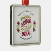 チャームメリークリスマスハッピーニューイヤータイポグラフィ メタルオーナメント (右)