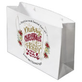 チャームメリークリスマスハッピーニューイヤータイポグラフィ ラージペーパーバッグ (裏面アングル)