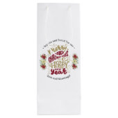 チャームメリークリスマスハッピーニューイヤータイポグラフィ ワインギフトバッグ (裏面)