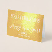 チャームメリークリスマスハッピーニューイヤー家族写真 箔カード (正面)