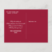 チャームメリークリスマスハッピーニューイヤー松写真 インビテーションポストカード (裏面)