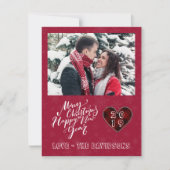 チャームメリークリスマスハッピーニューイヤー松写真 シーズンカード (正面)