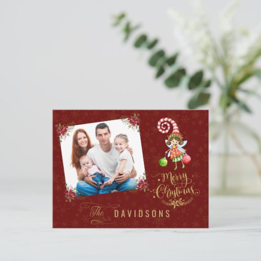 チャームメリークリスマスフェアリー家族の写真 シーズンポストカード (スタンド正面)