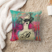 チャームモノグラムレディ付きマスク クッション (ブランケット)