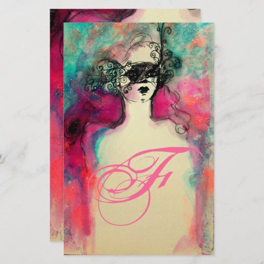 チャームモノグラム美しいファッション文具 便箋 (正面/裏面)