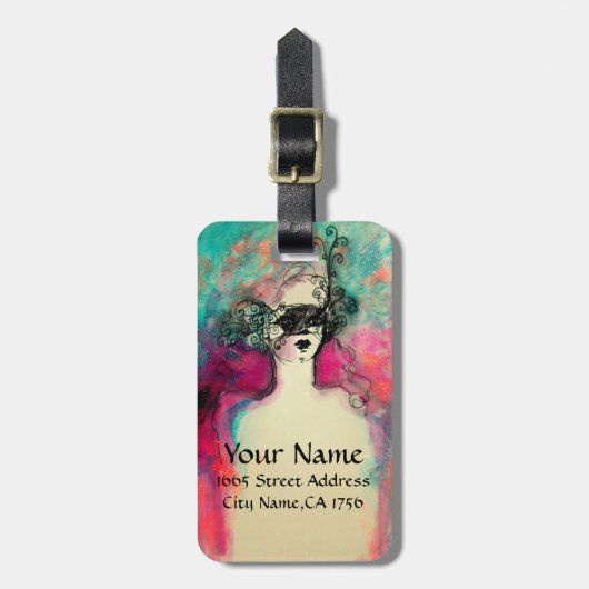 チャームモノグラム/マスク付きミステリアス美しい ラゲッジタグ (正面縦)