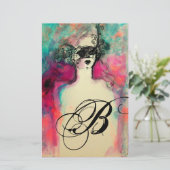 チャームモノグラム 便箋 (スタンド正面)