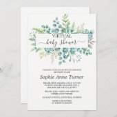 チャームユーカリ仮想ベビーシャワーバイメール 招待状 (正面/裏面)