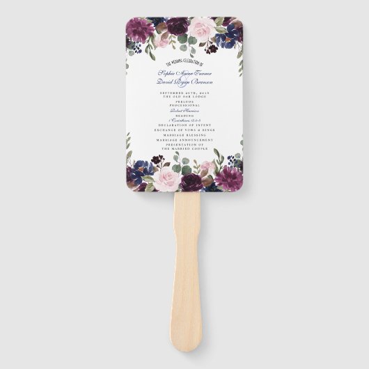 チャームラベンダーネイビーブルーフローラ開花プログラム ハンドファン (正面)