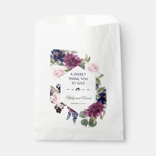 チャームラベンダーパープルフローラ開花ありがとう フェイバーバッグ (正面)