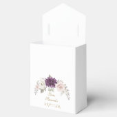 チャームラベンダーピンク赤面花モノグラムバプテスマ フェイバーボックス (オープン)