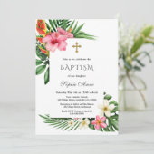 チャームルアウ(ハワイ式宴会)トロピカルハイビスカスフローラバプテスマ 招待状 (スタンド正面)