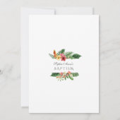 チャームルアウ(ハワイ式宴会)トロピカルハイビスカスフローラバプテスマ 招待状 (裏面)