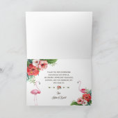 チャームルアウ(ハワイ式宴会)フラミンゴトロピカルフローラありがとう サンキューカード (内部)