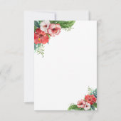 チャームルアウ(ハワイ式宴会)フラミンゴトロピカルフローラウェディングRSVP 出欠カード (裏面)