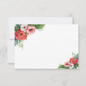 チャームルアウ(ハワイ式宴会)フラミンゴトロピカルフローラ保存日付 セーブザデート (裏面)