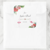 チャームルアウ(ハワイ式宴会)フラミンゴトロピカルフローラ結婚ズ スクエアシール (バッグ)