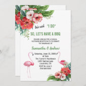 チャームルアウ(ハワイ式宴会)フラミンゴフローラI DO BBQ招待状 招待状 (正面/裏面)