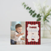 チャームレッドバッファローフォトボーイ3歳の誕生日 サンキューカード (スタンド正面)