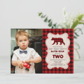 チャームレッドバッファローランバージャック写真2nd誕生日 招待状 (スタンド正面)