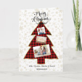 チャームレッドバッファロー金ゴールドあなたの写真メリークリスマス カード (正面)