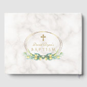 チャームレモンフルーツマーブルー金ゴールドクロスボーイバプテスマ ゲストブック (裏面)