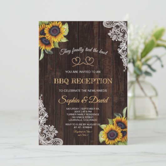 チャームレースロープ我々は結び目ひまわりバーベキュー 招待状 (スタンド正面)