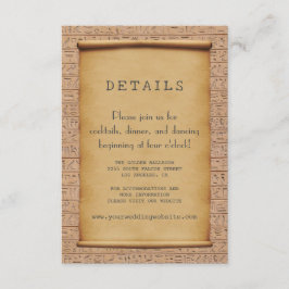 チャームヴィンテージエジプトパピルス結婚披露宴 エンクロージャーカード