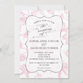 チャームヴィンテージフランスのピンクトワ結婚ールフローラ 招待状 (正面)