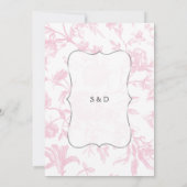 チャームヴィンテージフランスのピンクトワ結婚ールフローラ 招待状 (裏面)