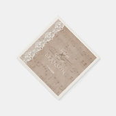 チャームヴィンテージミュージックシートとレース結婚ズ スタンダードカクテルナプキン (角)