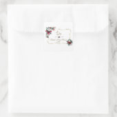 チャーム冬ブルゴーニュフローラパイン金ゴールド赤ちゃんシャワー スクエアシール (バッグ)