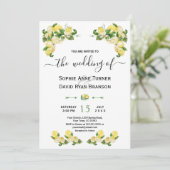 チャーム地中海のレモンフルーツフラワー結婚ズ 招待状 (スタンド正面)