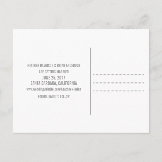 チャーム日付はがきを黄色で保存 案内ポストカード (裏面)