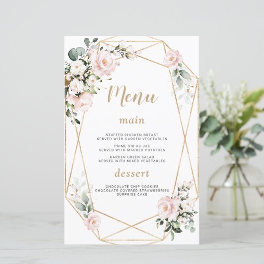 チャーム水彩ピンクフローラ金ゴールド甘16メニュー (スタンド正面)