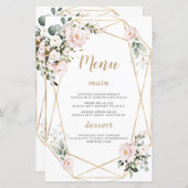 チャーム水彩ピンクフローラ金ゴールド甘16メニュー (正面/裏面)