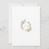 チャーム水彩ユニコーンピンクフローラ赤ちゃんシャワー 招待状 (裏面)