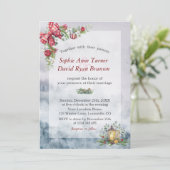 チャーム水彩冬のシーンクリスマス結婚ズ 招待状 (スタンド正面)