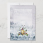 チャーム水彩冬のシーンクリスマス結婚ズ 招待状 (裏面)