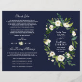 チャーム水彩白フローラダークブループログラム (正面)