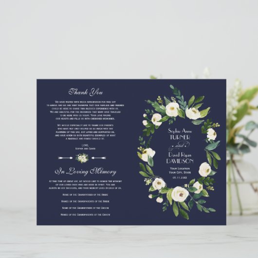 チャーム水彩白フローラダークブループログラム (スタンド正面)